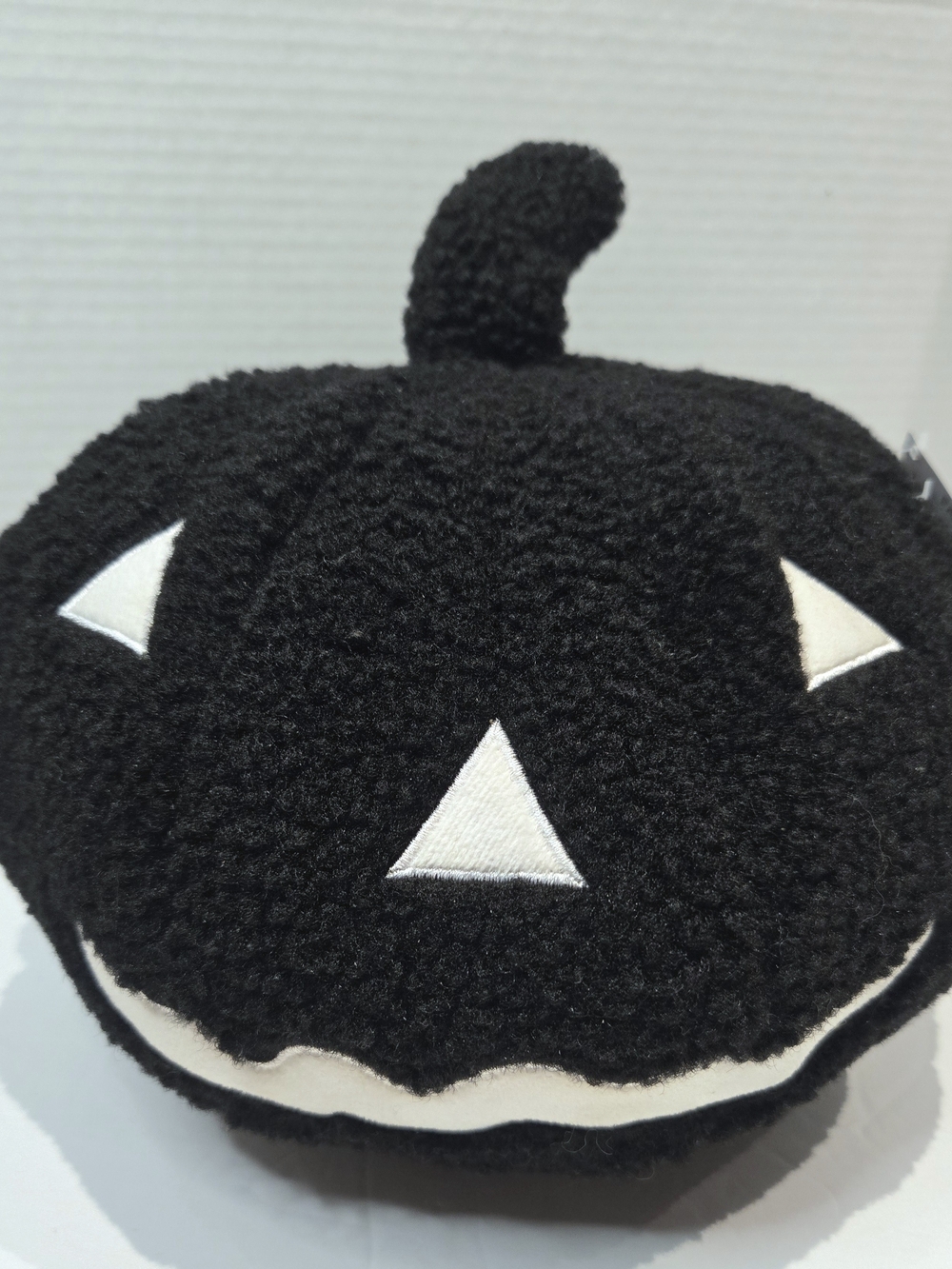 Black Plush Sherpa Jack O Lantern Pillow